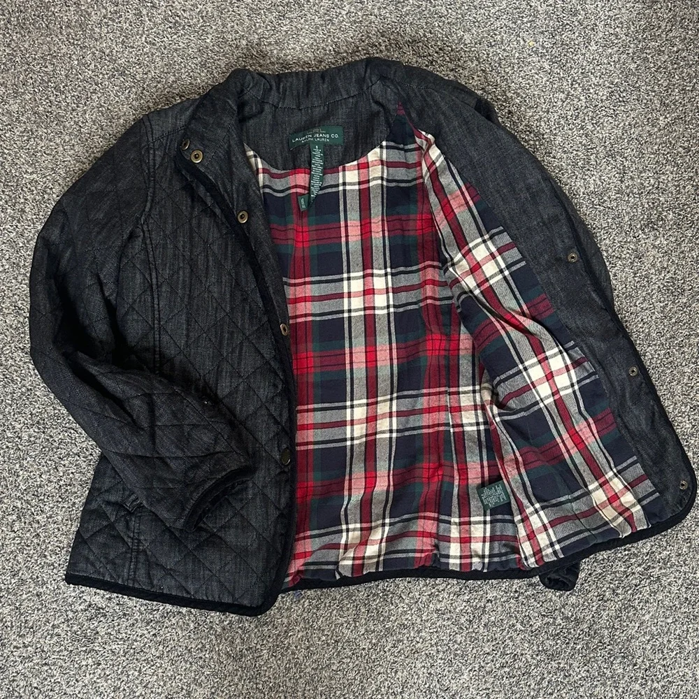 Lauren Ralph Lauren Dark Gray Quilted Utility Jacket - Picture 5 of 6